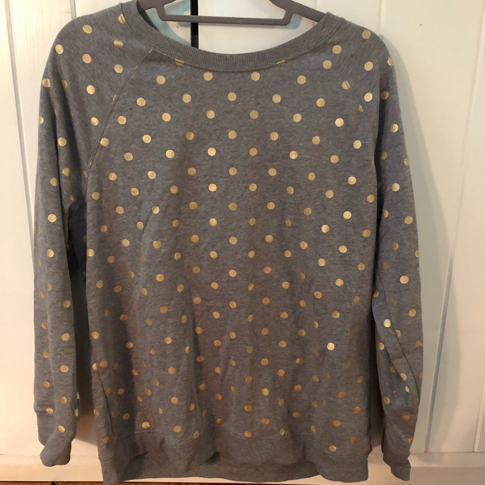 Metallic Polka Dot Crew Neck